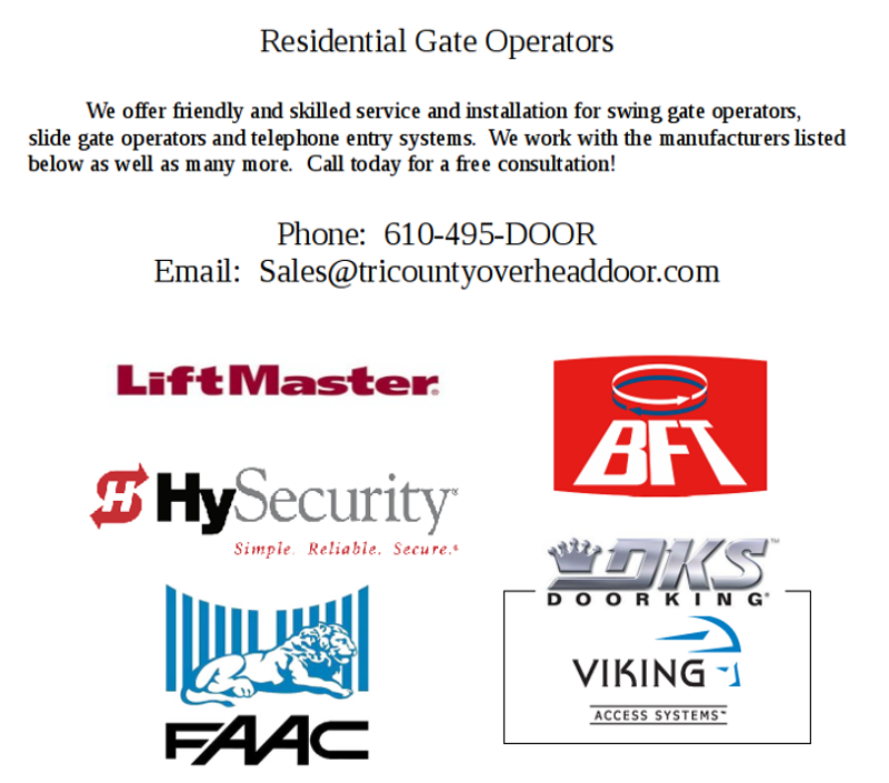 Contact Tri-County Overhead Doors